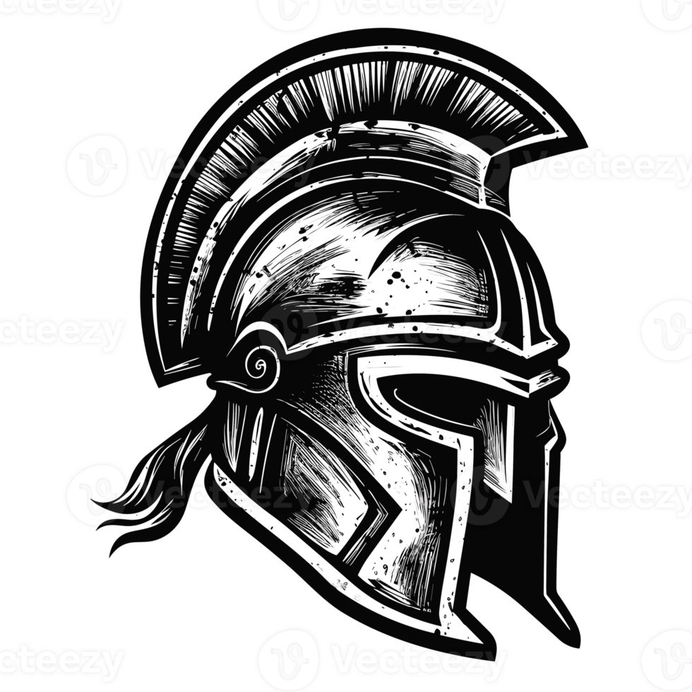 Spartan Helmet Silhouette - Generative Ai png