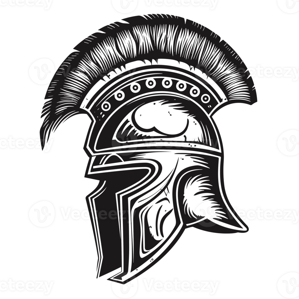 Spartan Helmet Silhouette - Generative Ai png