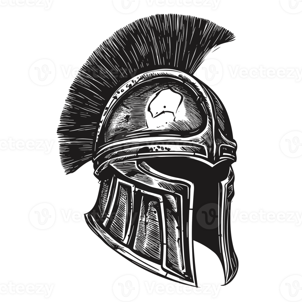 Spartan Helmet Silhouette - Generative Ai png