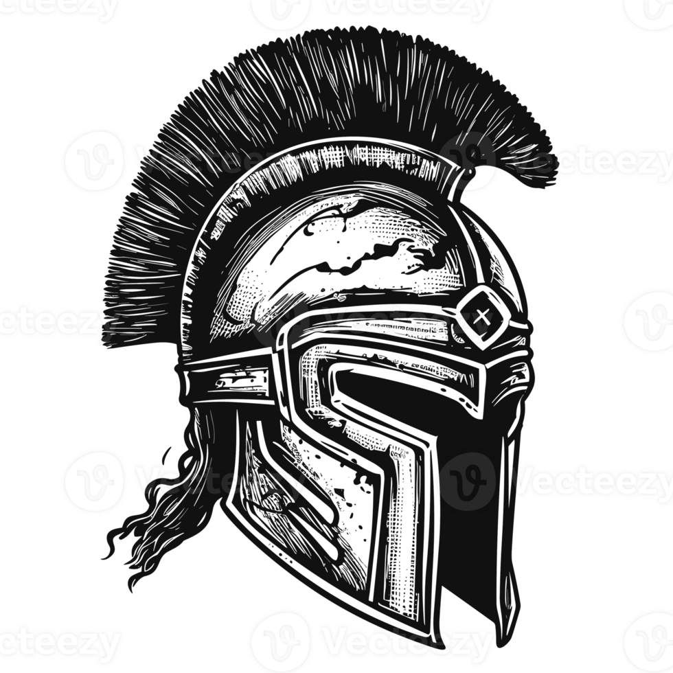 Spartan Helmet Silhouette - Generative Ai png