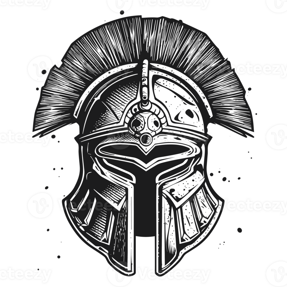 Spartan Helmet Silhouette - Generative Ai png