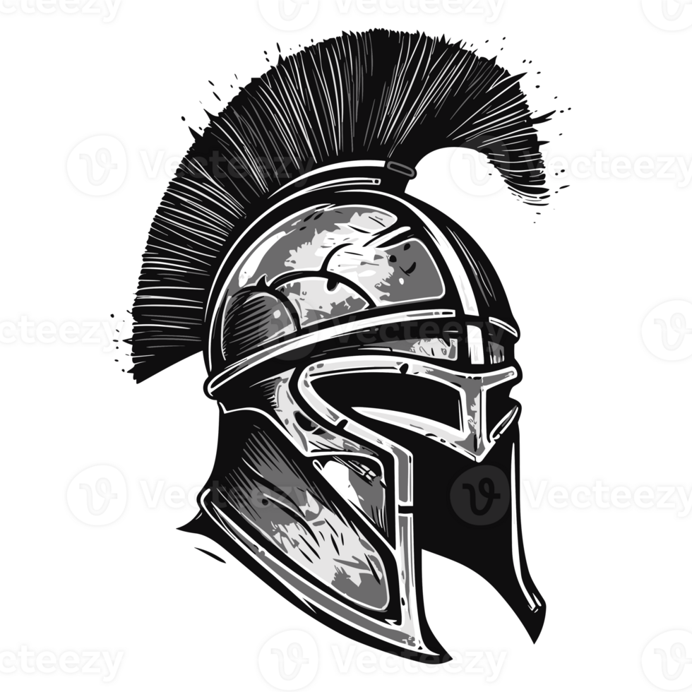 Spartan Helmet Silhouette - Generative Ai png