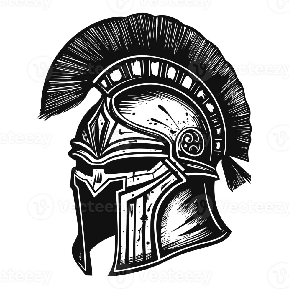 Spartan Helmet Silhouette - Generative Ai png