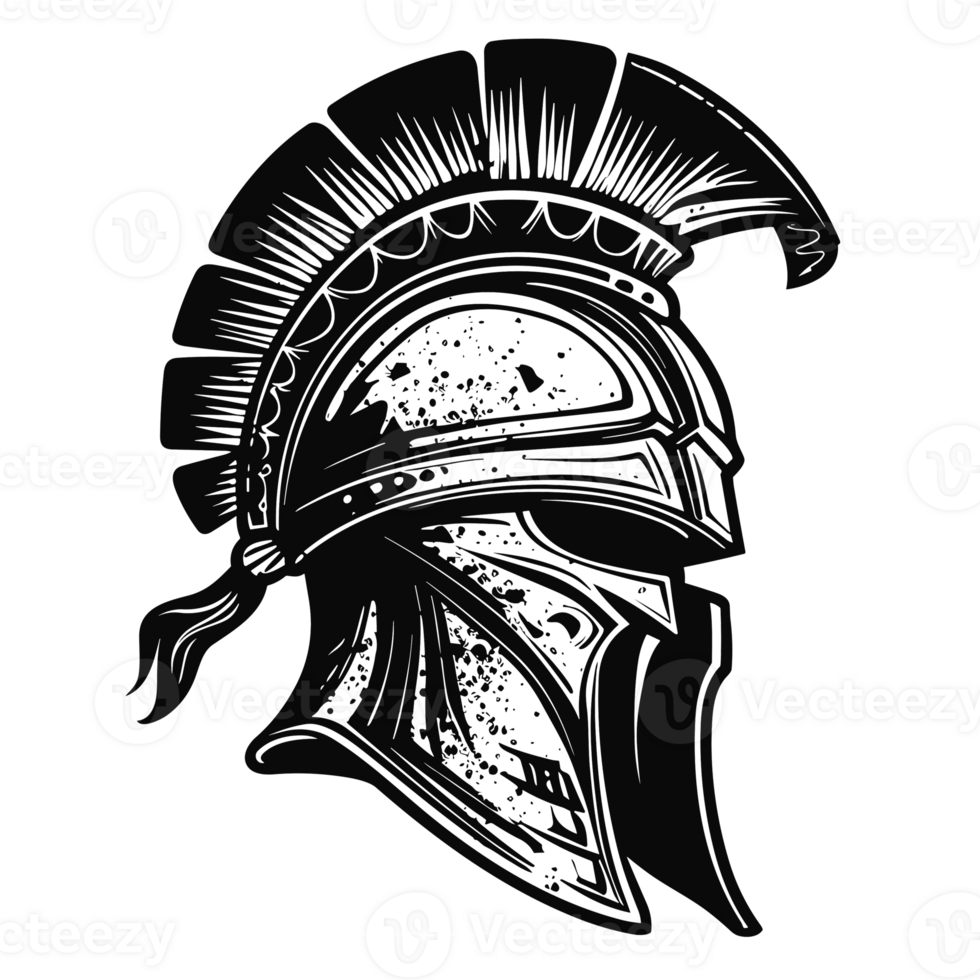 Spartan Helmet Silhouette - Generative Ai png