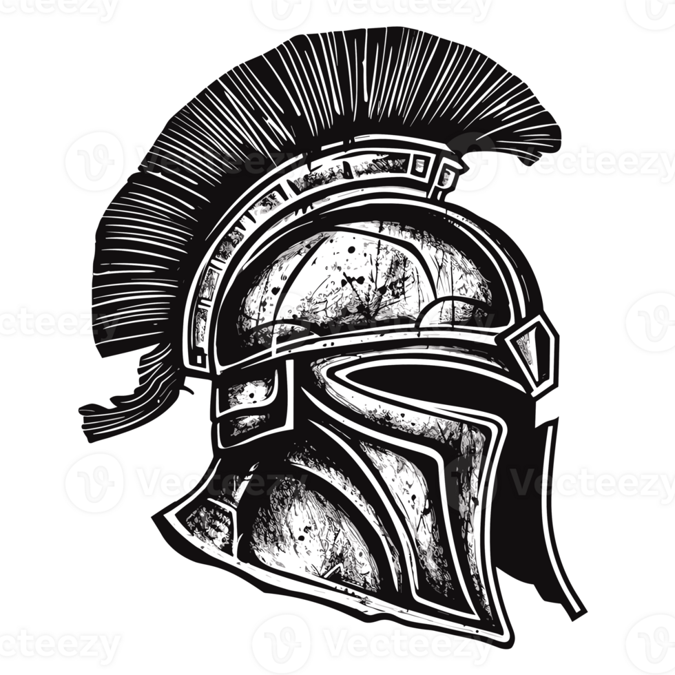 Spartan Helmet Silhouette - Generative Ai png