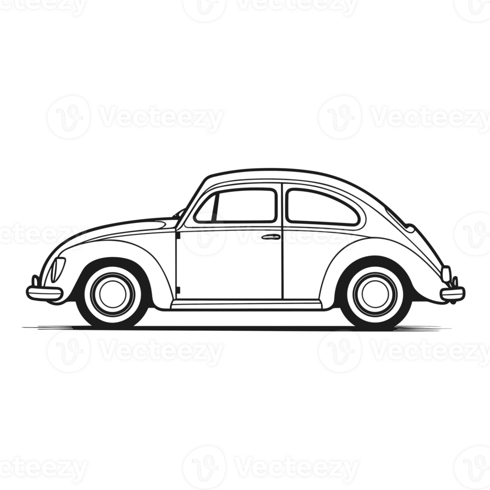 Toy Car Silhouette - Generative Ai png