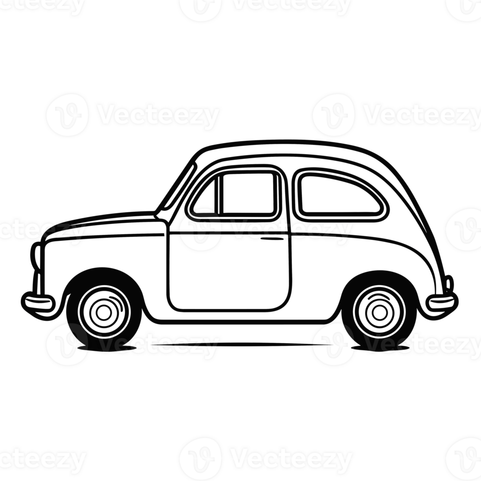 Toy Car Silhouette - Generative Ai png