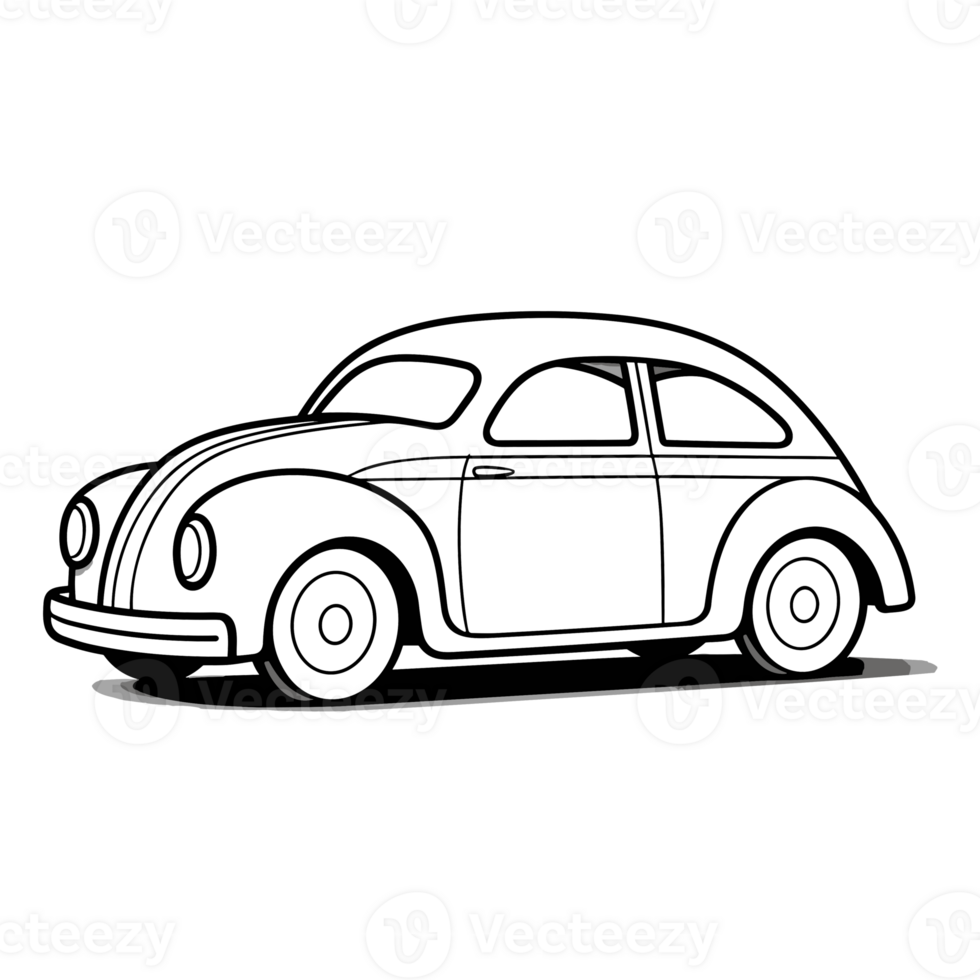 jouet voiture silhouette - génératif ai png