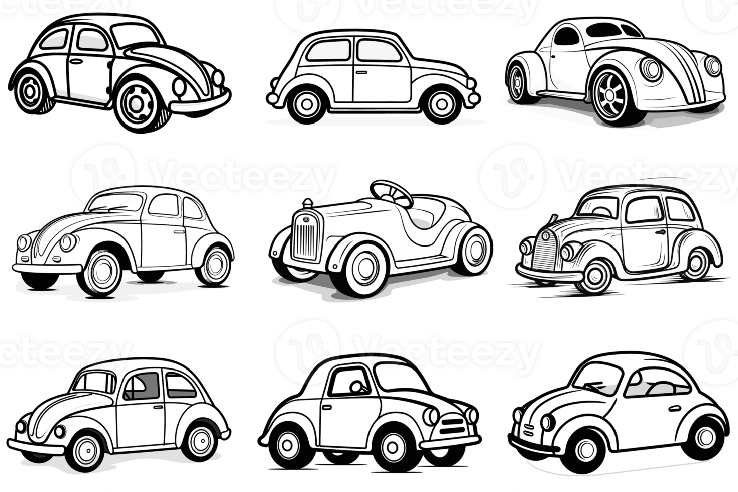 Toy Car Silhouette - Generative Ai png