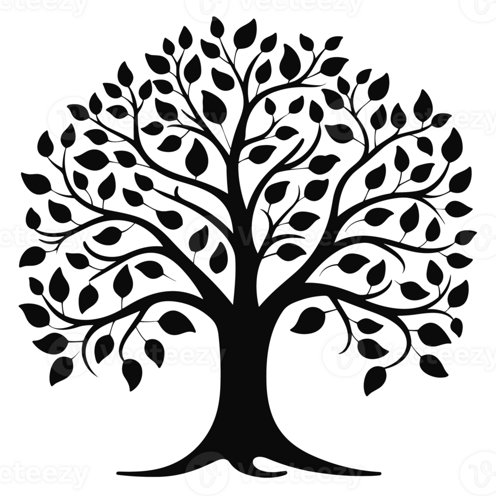 Beautiful Tree Silhouette - Generative Ai png
