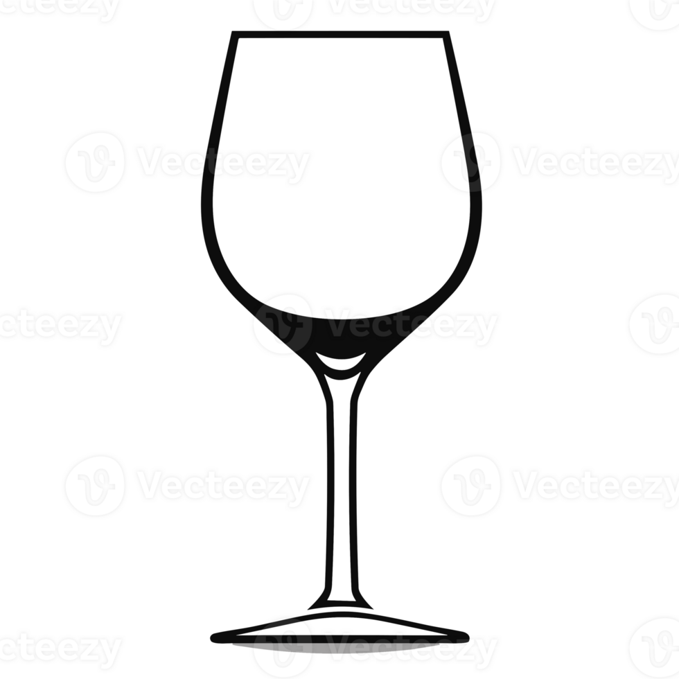 Beautiful Wine Glass Silhouette - Generative Ai png