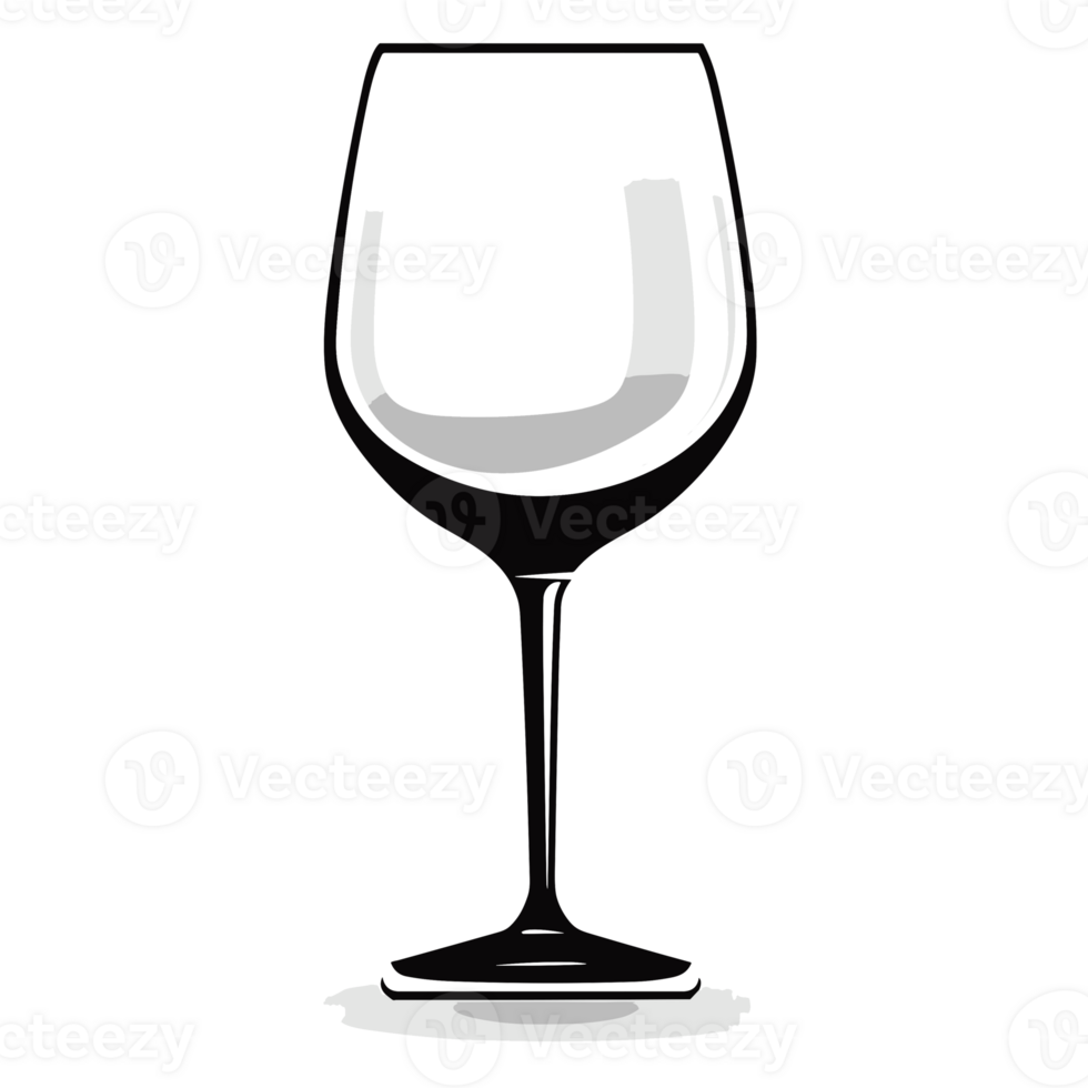magnifique du vin verre silhouette - génératif ai png