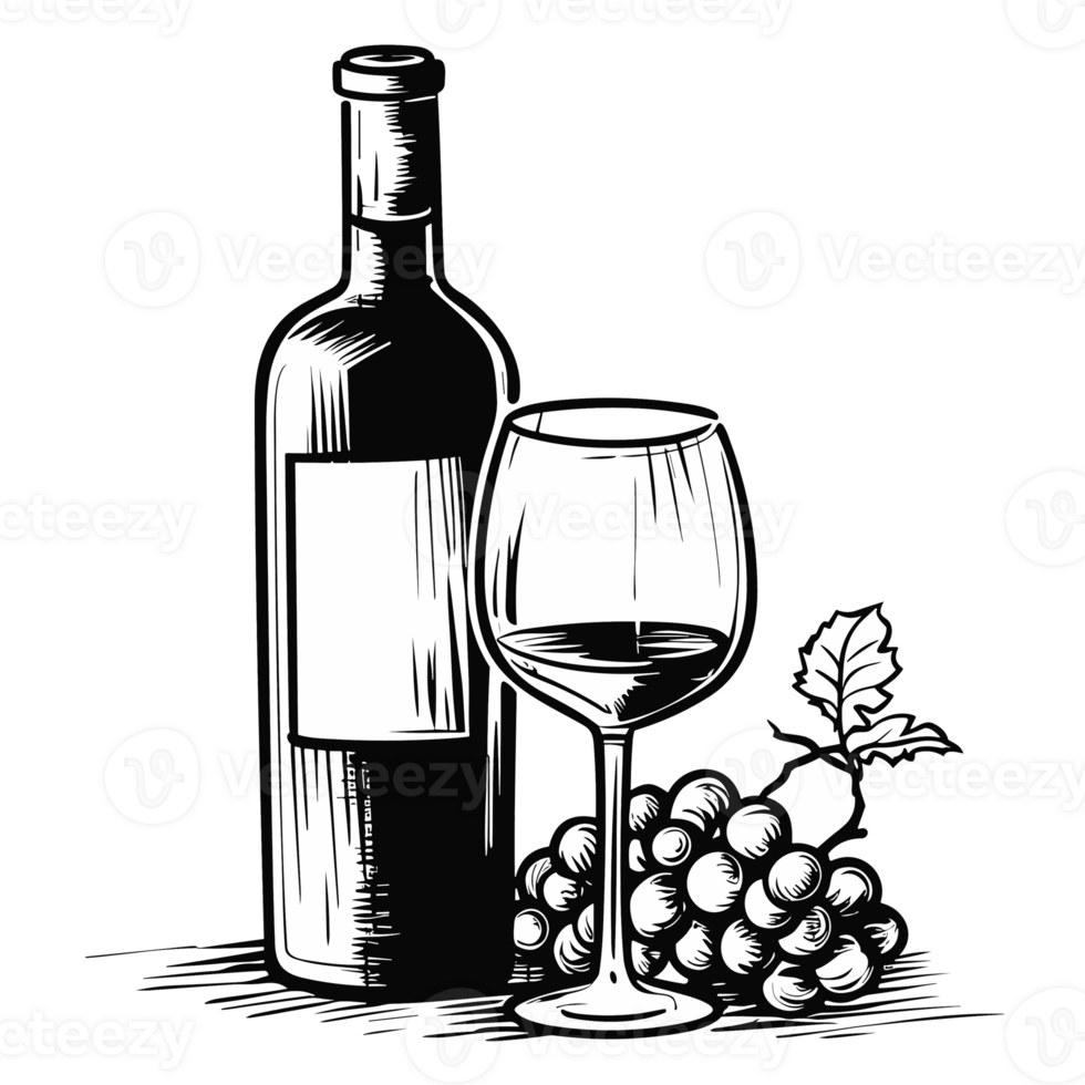 Beautiful Wine Glass Silhouette - Generative Ai png