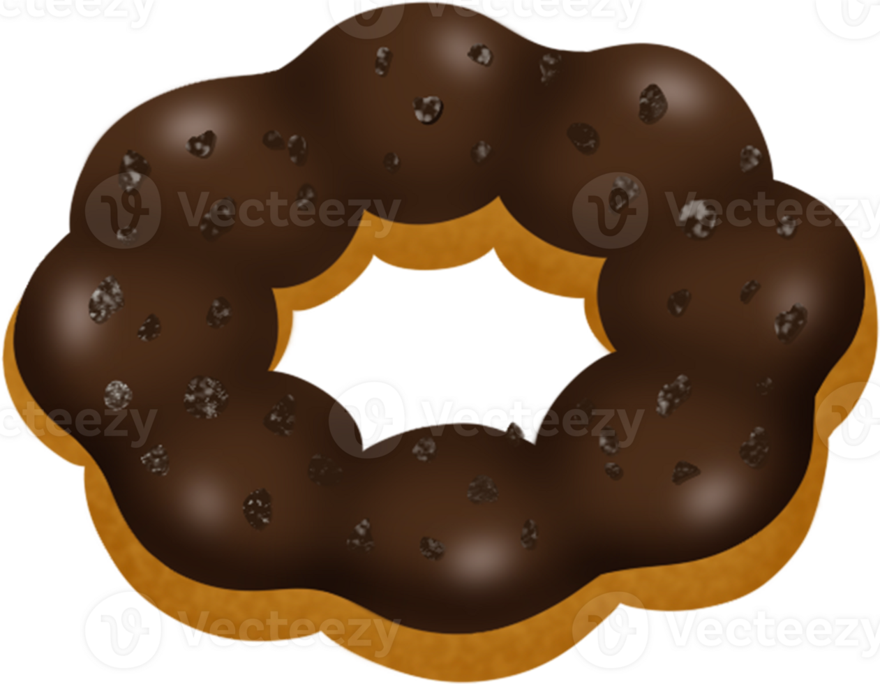 chocolate donut, chocolate pon de ring with a sprinkle, mochi donut, Oreo, chocolate flavour png