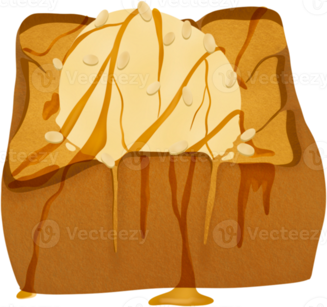 French cinnamon toast with vanilla ice cream png