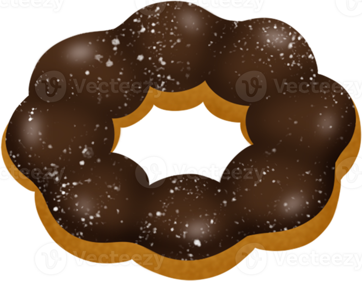 chocolate donut, chocolate pon de ring, mochi donut, chocolate flavour, icing png