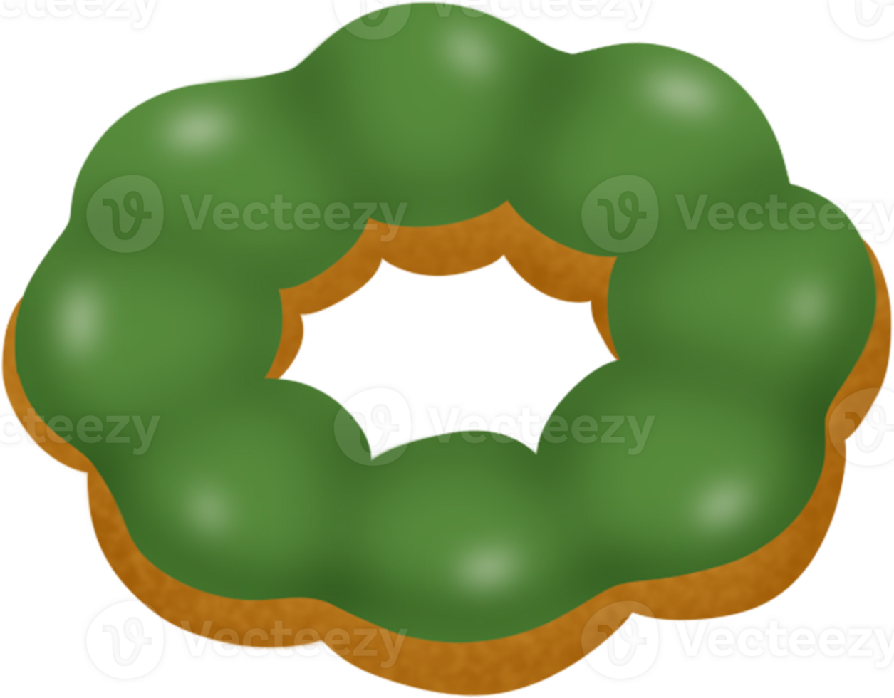 Matcha doughnut, Pon De Ring donut, matcha flavour, mochi donut png