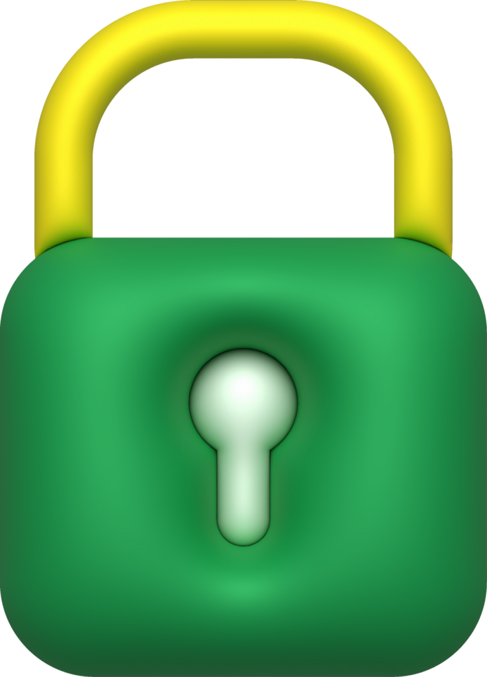 3d design of padlock Data protection safety encryption privacy concept png