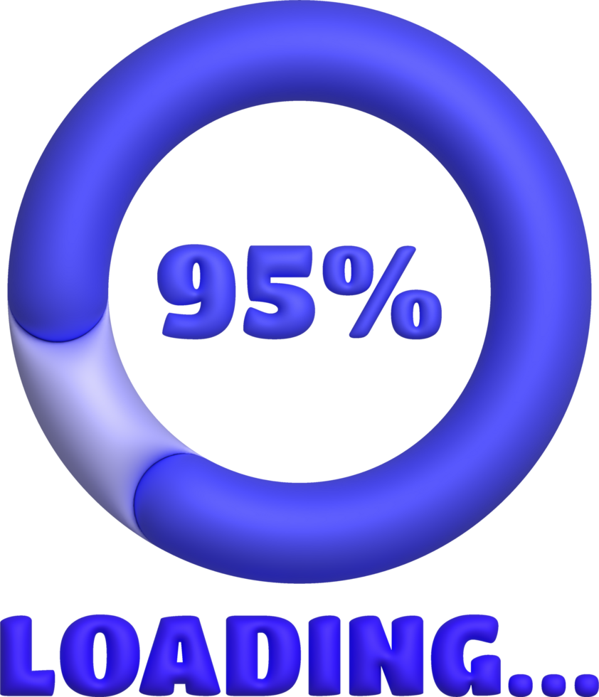 Loading bar and progress visualization Loading status collection Web design elements. 3d illustration. png