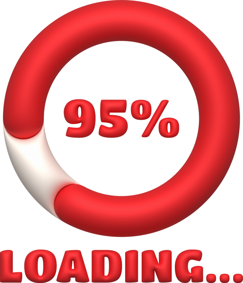 läser in bar och framsteg visualisering läser in status samling webb design element. 3d illustration. png