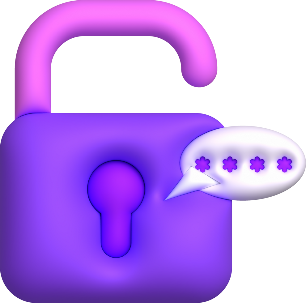 3D design of keys and passwords Data lock secure encryption privacy