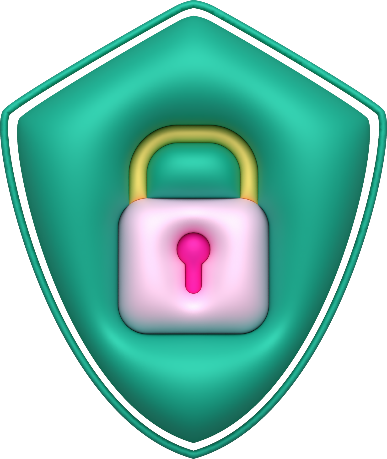3D design of padlocks and protective shields. Data lock secure