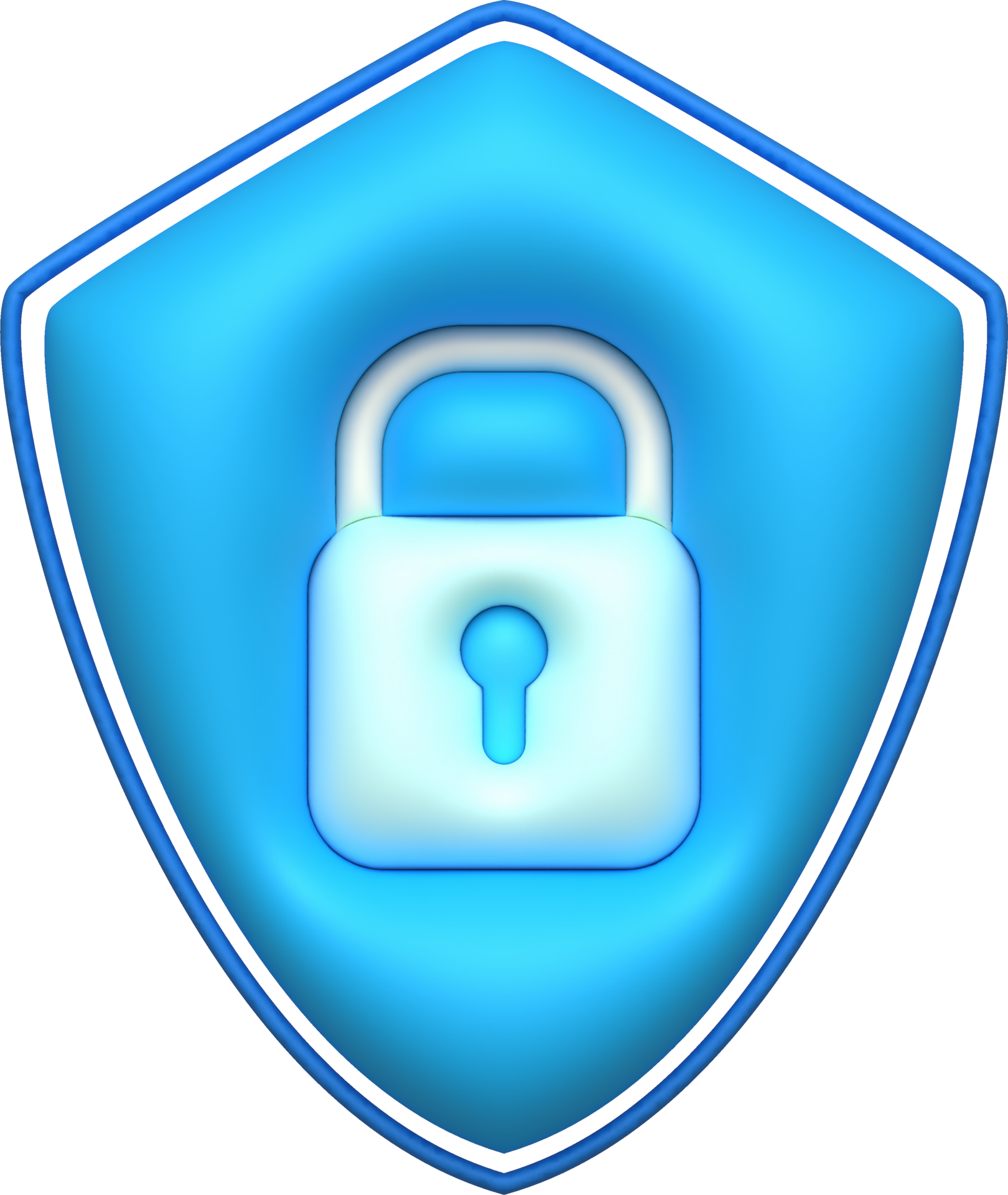 3D design of padlocks and protective shields. Data lock secure