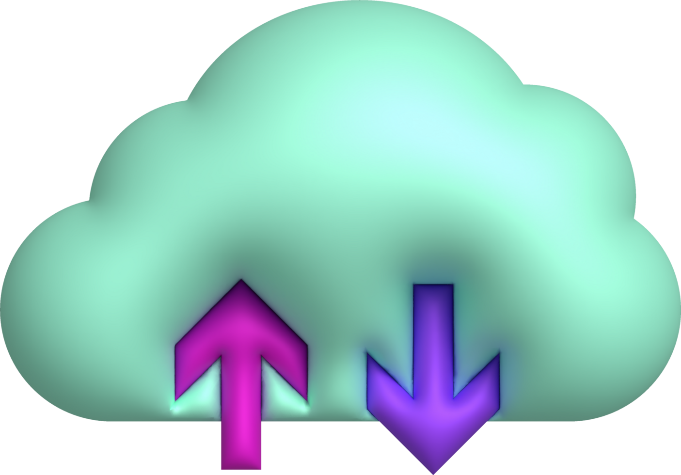 3d illustration icon upload data cloud system data loading symbol. png
