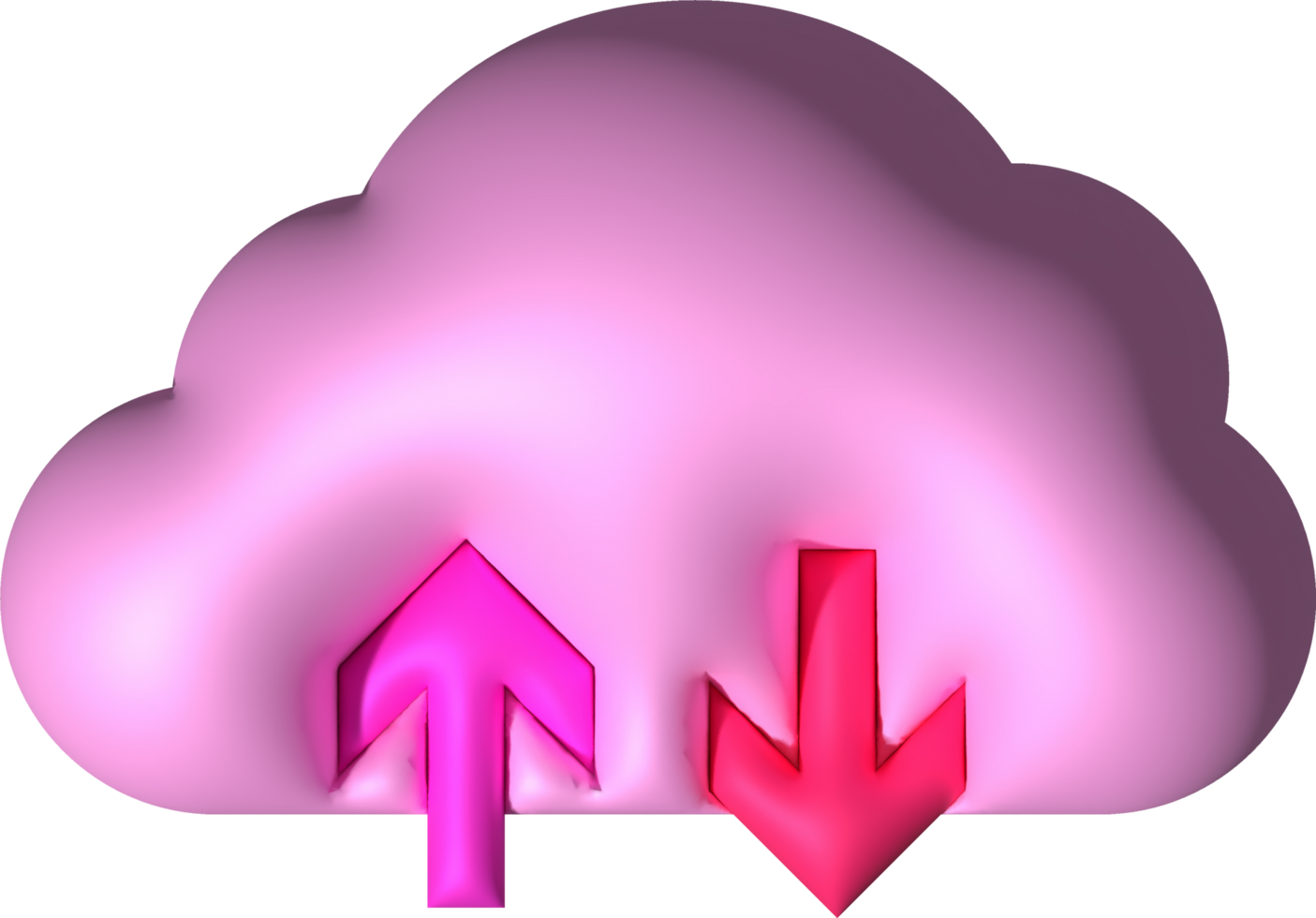 3d illustration icon upload data cloud system data loading symbol. png