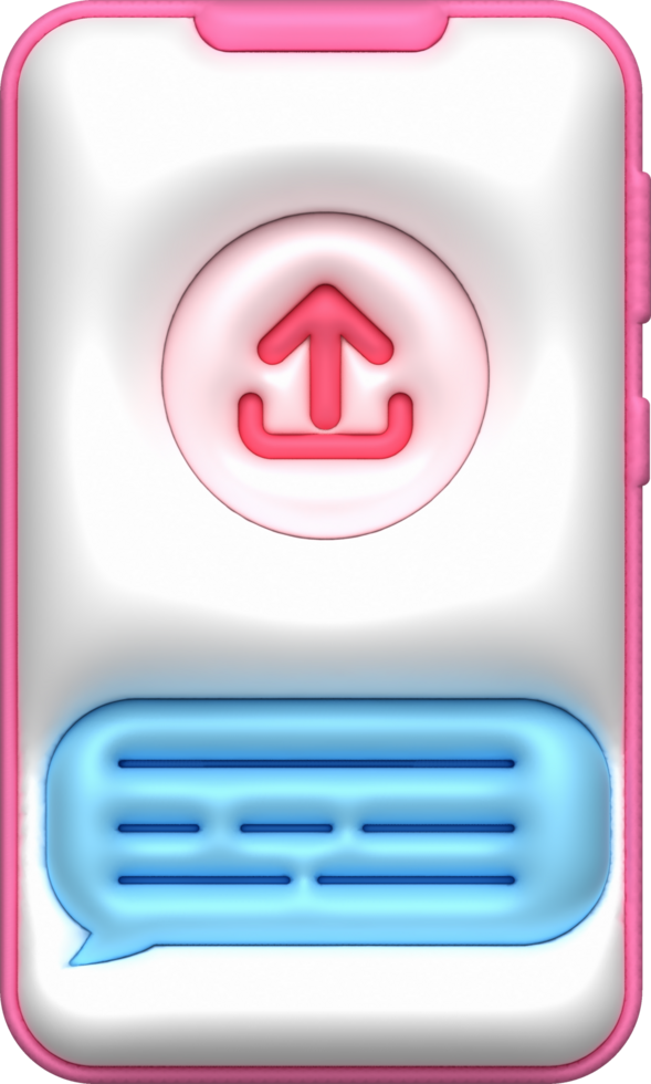 3d illustration icon mobile data upload data loading symbol. png