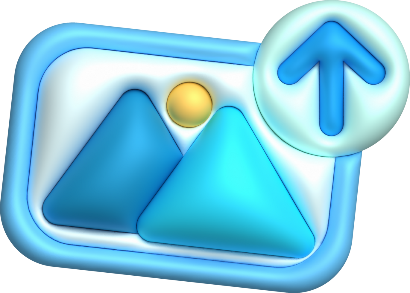 3d illustration icon upload image data data loading symbol. png
