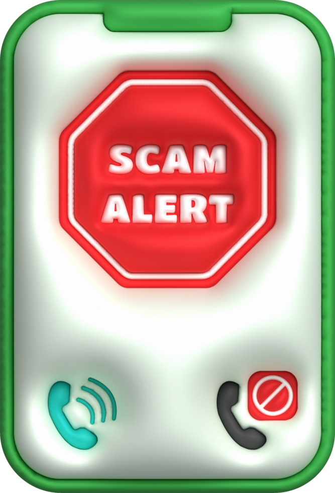 3D illustration, alert phone and virus, spam pop-up warning. png