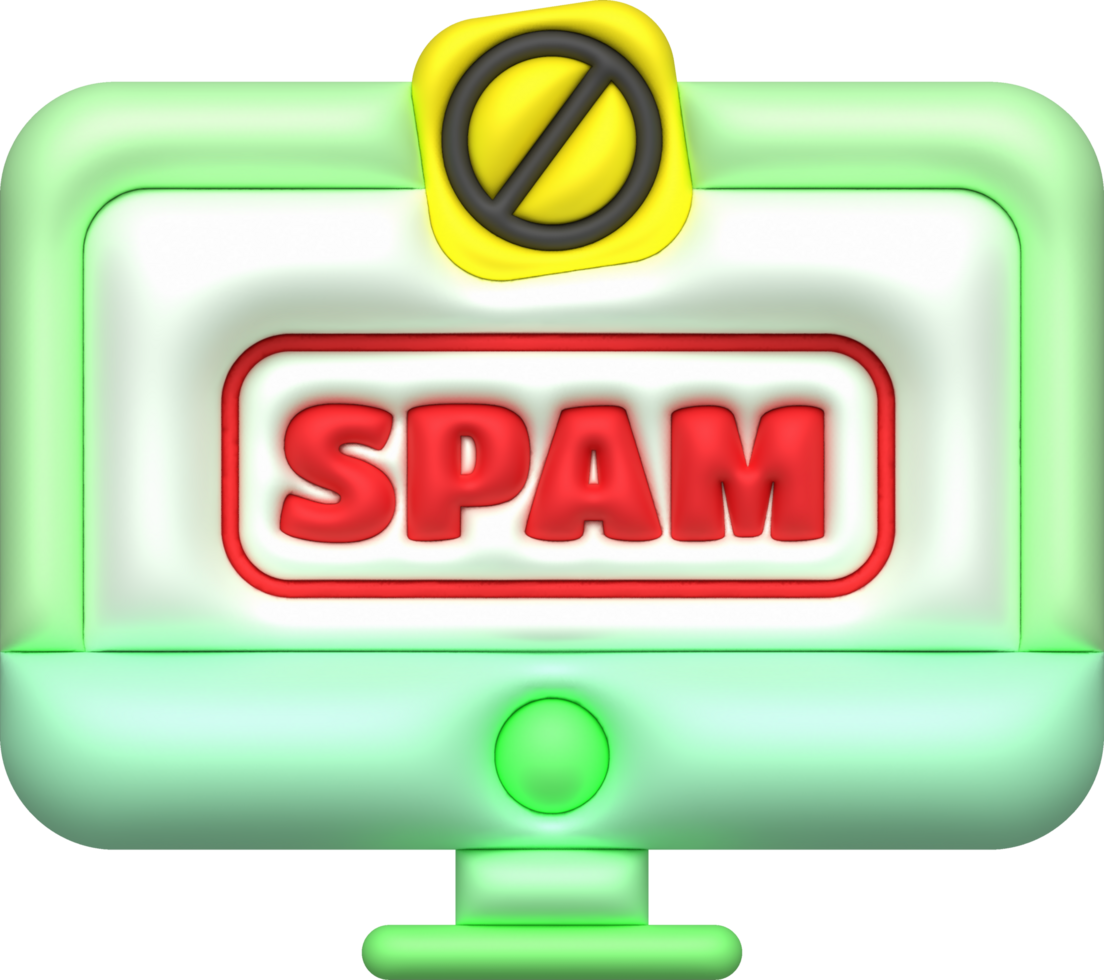 3d illustrazione. computer spam virus Messaggio notifica. spam apparire avvertimento. png