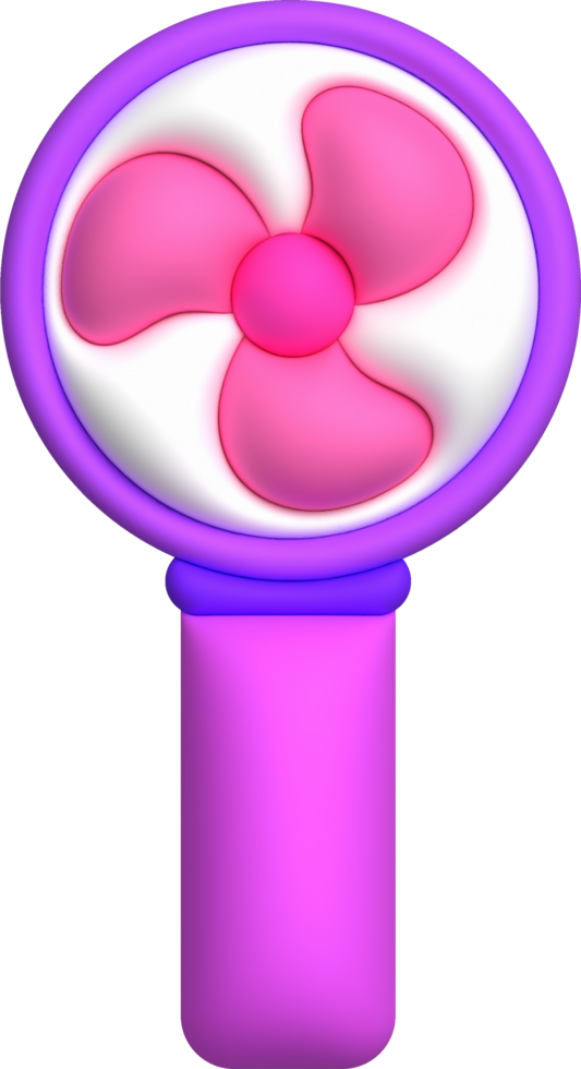 3d illustration portable electric hand fan symbol. png