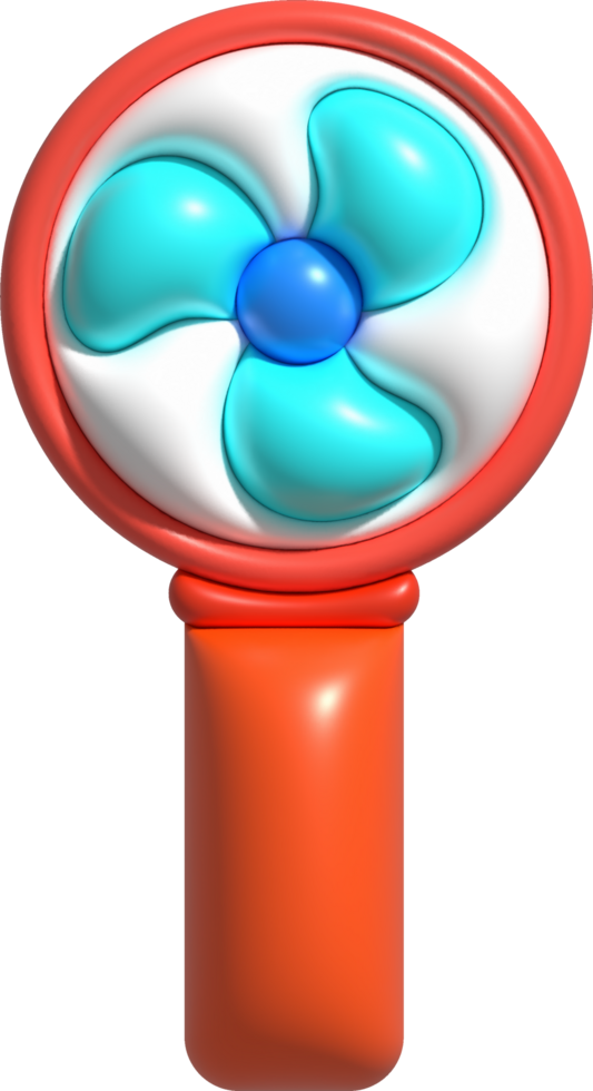 3d illustration portable electric hand fan symbol. png
