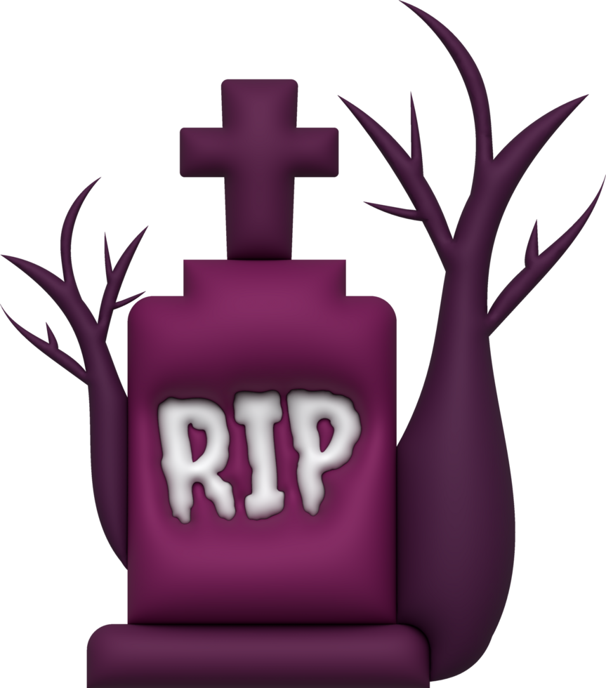 3D illustration. Grave for Halloween. RIP. Ancient grave. Halloween elements for design. png