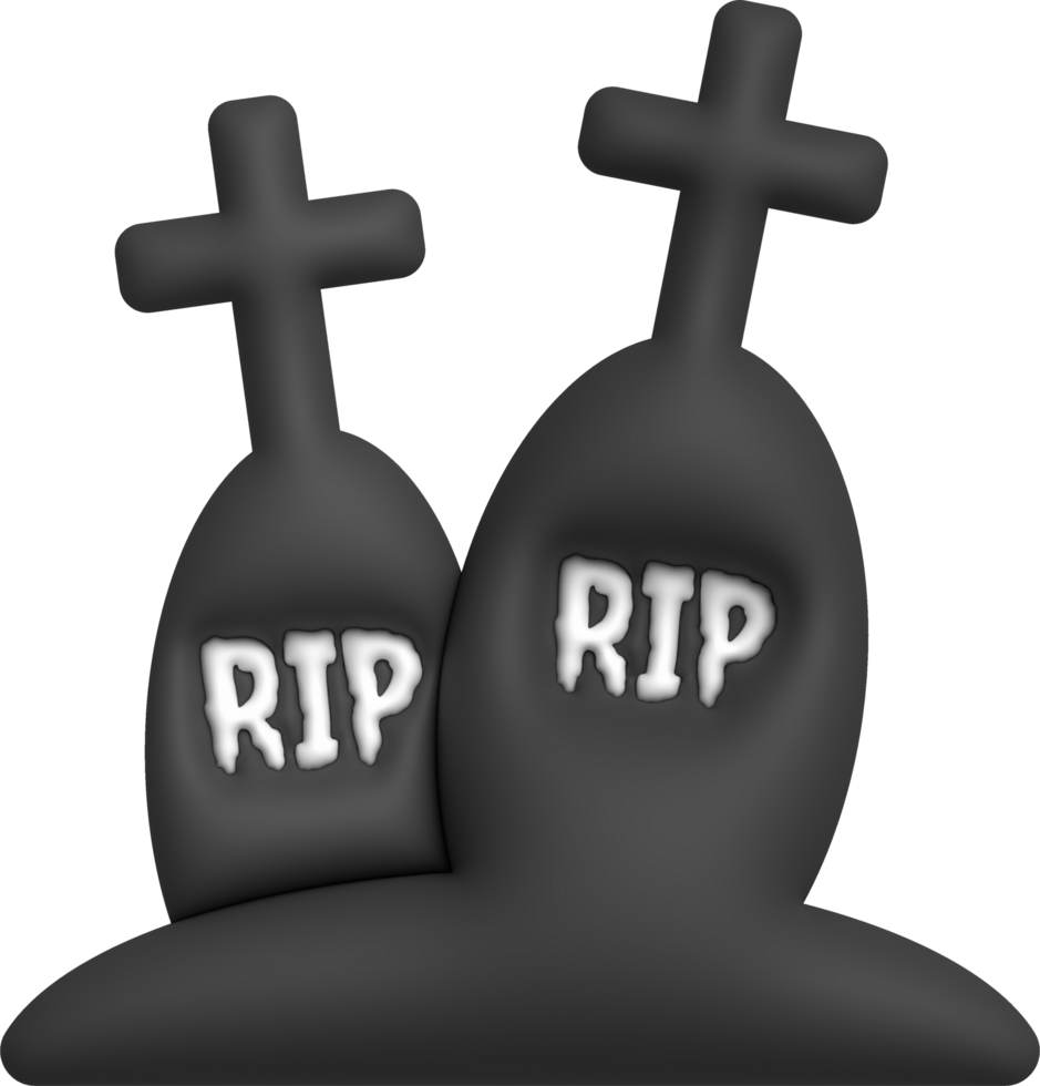 3D illustration. Grave for Halloween. RIP. Ancient grave. Halloween elements for design. png