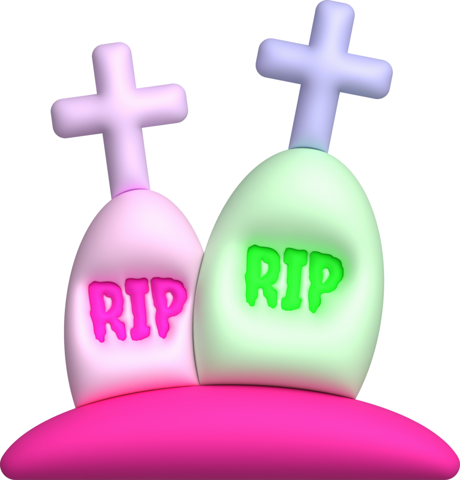 3D illustration. Grave for Halloween. RIP. Ancient grave. Halloween elements for design. png