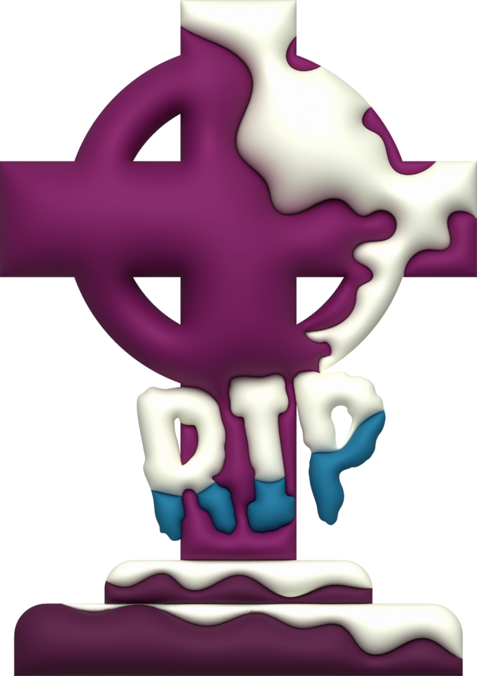 3D illustration. Grave for Halloween. RIP. Ancient grave. Halloween elements for design. png