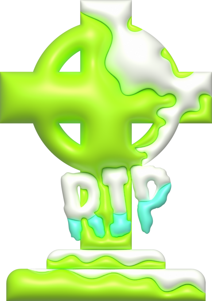 3D illustration. Grave for Halloween. RIP. Ancient grave. Halloween elements for design. png