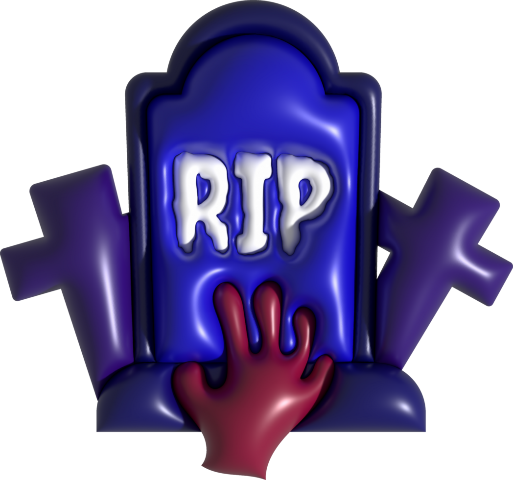 3D illustration. Grave for Halloween. RIP. Ancient grave. Halloween