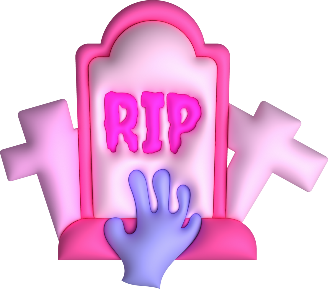 3D illustration. Grave for Halloween. RIP. Ancient grave. Halloween elements for design. png