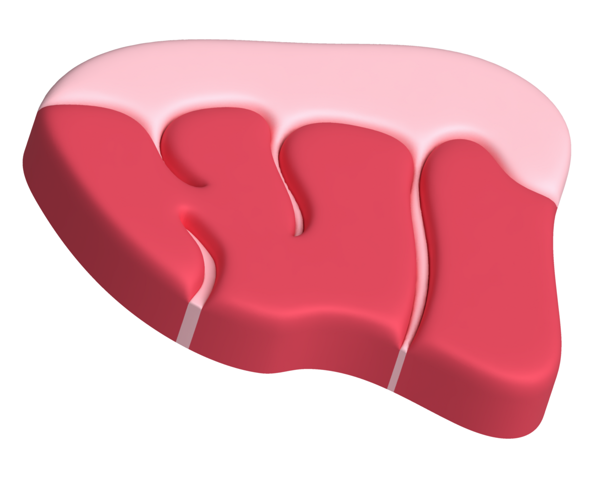 3D illustration. Fresh slices or meat. Marbling of pork or beef tenderloin for steak. png