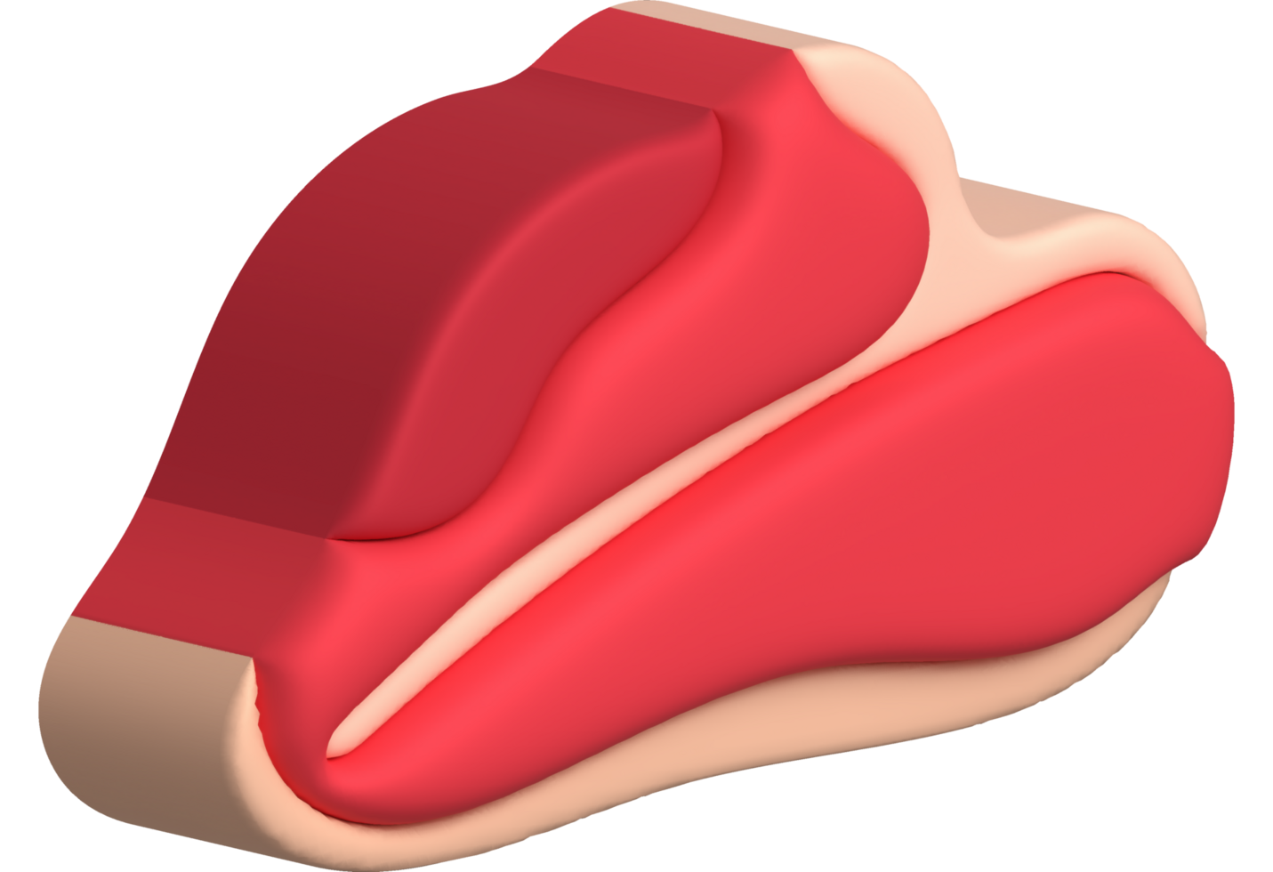 3D illustration. Fresh slices or meat. Marbling of pork or beef tenderloin for steak. png