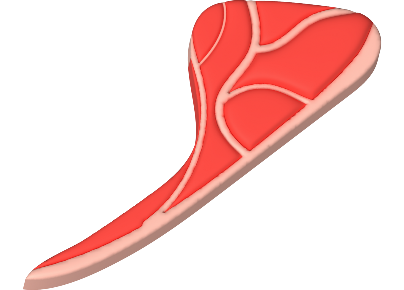 3D illustration. Fresh slices or meat. Marbling of pork or beef tenderloin for steak. png