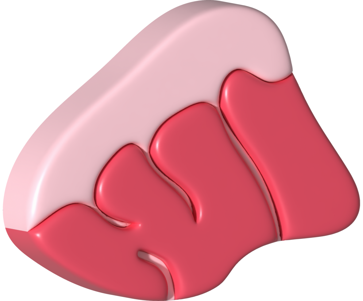 3D illustration. Fresh slices or meat. Marbling of pork or beef tenderloin for steak. png