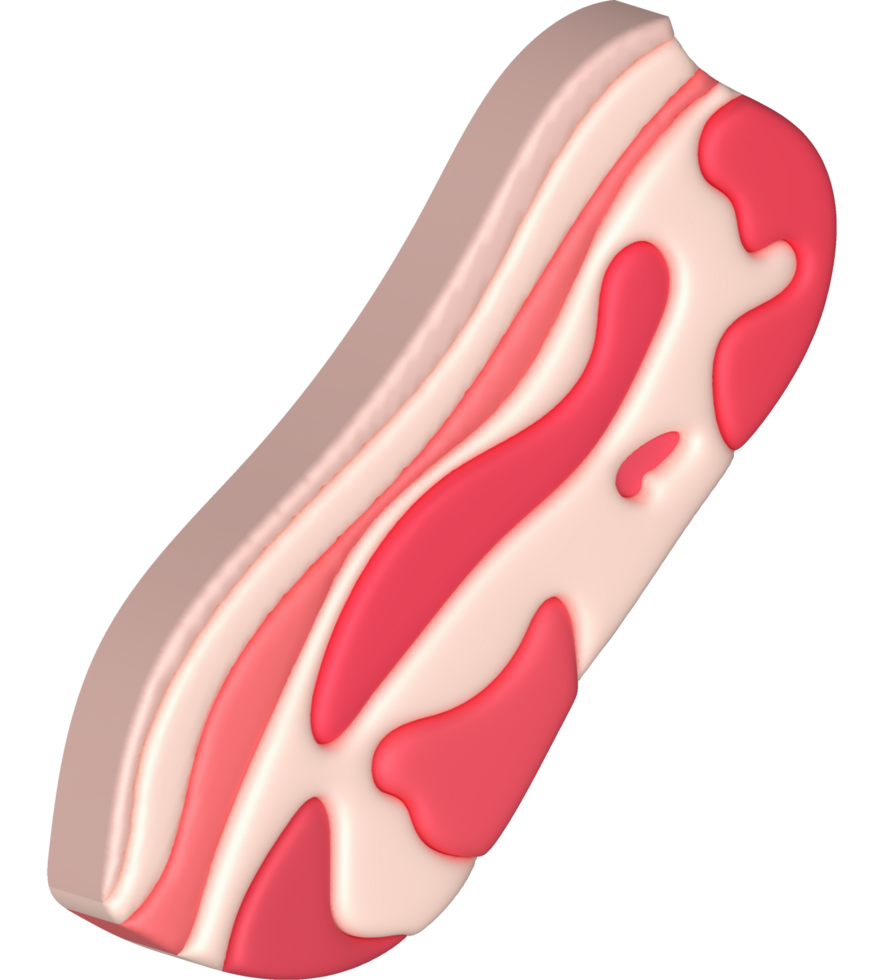 3D illustration. Fresh slices or meat. Marbling of pork or beef tenderloin for steak. png