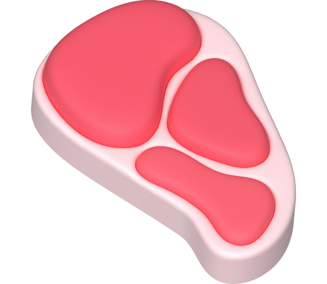 3D illustration. Fresh slices or meat. Marbling of pork or beef tenderloin for steak. png