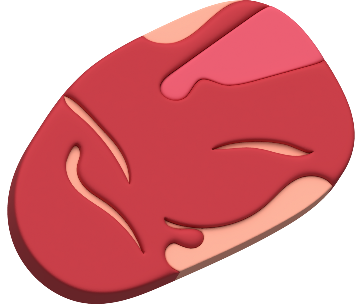 3D illustration. Fresh slices or meat. Marbling of pork or beef tenderloin for steak. png