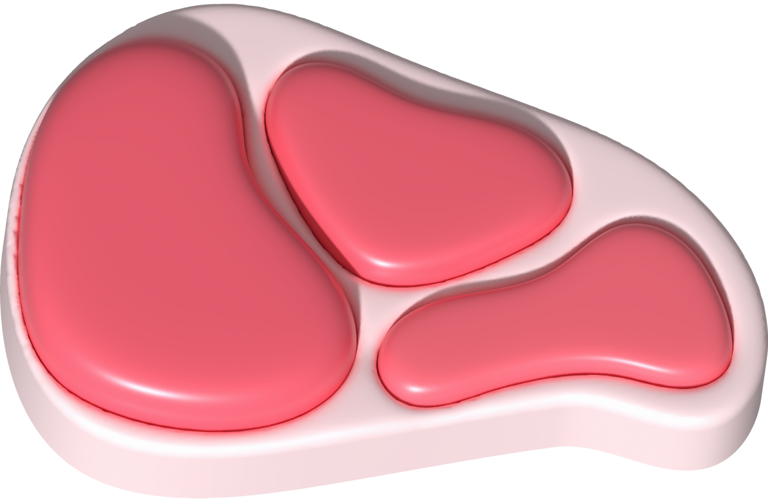 3D illustration. Fresh slices or meat. Marbling of pork or beef tenderloin for steak. png